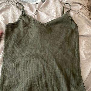 green tank top